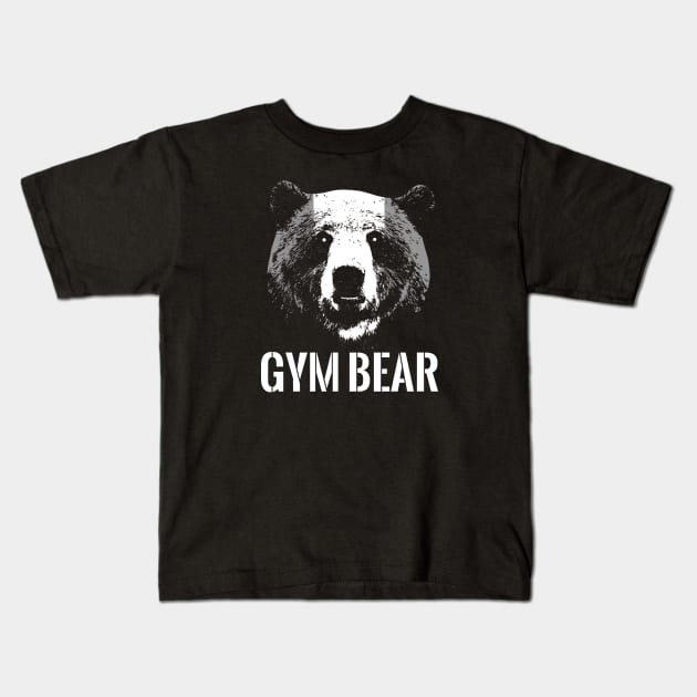 Gym Bear Kids T-Shirt by PowerliftingT